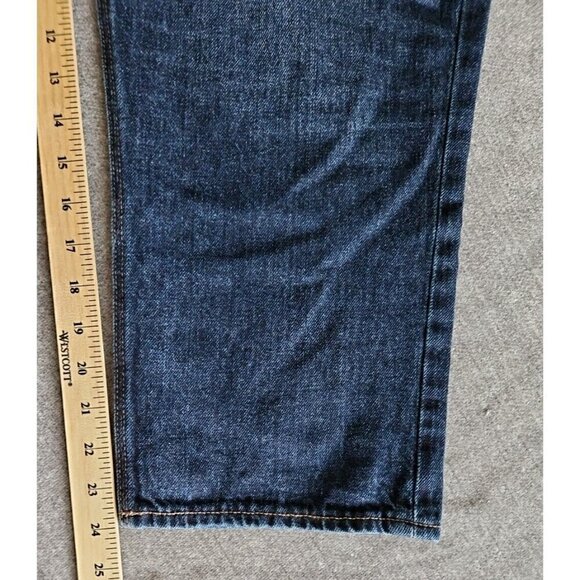 Old Navy Jeans Womens 18 Blue Dark Wash High Rise Slouchy Straight Cropped Boho - Picture 8 of 14